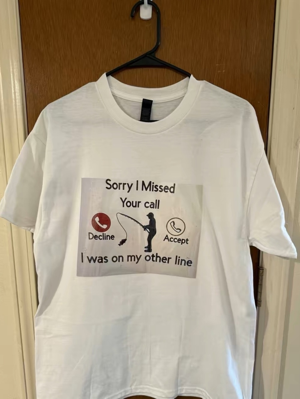 White Graphic Tee - "Sorry I Missed Your Call"